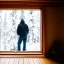 Placeholder: Man looking outside the window of a Hutte, 8k, HD, cinematography, photorealistic, Cinematic, Color Grading, Ultra-Wide Angle, Depth of Field, hyper-detailed, beautifully color-coded, insane details, intricate details, beautifully color graded, Cinematic, Color Grading, Editorial Photography, Depth of Field, DOF, White Balance, 32k, Super-Resolution, Megapixel, ProPhoto RGB, VR