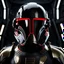 Placeholder: star wars bald male corellian pilot wearing pearlescent black and gunmetal grey First Order special forces heavy assault stealth commando armor and helmet with gold and red trim inside the jedi temple, hyperdetailed, dynamic lighting, hyperdetailed background, 8k resolution, volumetric lighting, light skin, fully symmetric details