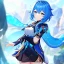 Placeholder: Clear focus,High resolution, Vibrant short blue hair, Vibrant blue eyes, Genshin impact inspired outfit, wearing a short skirt