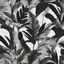 Placeholder: black and white banana leafs wallpaper pattern in vector lines