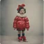 Placeholder: Minnie mouse, red, autochrome, plastic puffy jacket