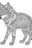 Placeholder: COLORING DRAW OF A WOLF IN CARTOON STYLE, DETAILED , THICK LINES