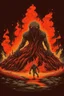 Placeholder: volcano demon comes out of the ground