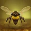 Placeholder: depth of field, cyborg bee, macro lens, hyperphoorealstic