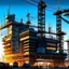 Placeholder: cyberpunk retro futuristic construction crain for comics