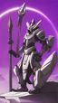 Placeholder: A close picture to Ramattra nemesis form egypt rob in overwatch art style with black and white color and neon purple details in the desert