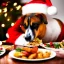 Placeholder: Dogs eating Christmas dinner