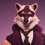 Placeholder: racoon in a suit looking slightly to right