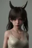 Placeholder: girl demon horns small sad eyes darkness body sacred soldier