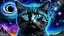 Placeholder: cat-alien stunning weird hybrid , in background galaxy, stars, fantasy, detailed, masterpiece intricate on encaustic deep Byzantian space ancient art , details, HDR, glitch, metallic, cold colors, sharp focus, 64 megapixels, sci-fi mood