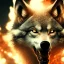 Placeholder: Wolf, red, fire, blood, gore, teeth, 8K, cinematic lighting, sharp focus, masterpiece, expert