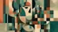 Placeholder: after xmas, grotesque, sarkasm, absurd, dadaism, A semi-abstract style that blends figurative and abstract elements with soft textures and muted colors. The visuals feature blocky shapes and subtle gradients, giving a sense of calm introspection and open interpretation. This aesthetic feels modern and contemplative, evoking mid-20th-century abstract art. minimal