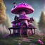 Placeholder: A funny floating mushroom house in space. neutral colors, black purple pink, Detailed gloss Painting, rich color, fantastical, intricate detail, splash screen, hyperdetailed, insane depth, concept art, 8k resolution, trending on Artstation, Unreal Engine 5, color depth, dynamic lighting, splash art, dramatic, masterpiece, excellent quality beautiful Imaginative, unique,