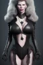 Placeholder: Kim Basinger as evil queen in black leather, busty, cleavage, curvy, angry, happy, stern look. character design by cory loftis, fenghua zhong, ryohei hase, ismail inceoglu and ruan jia. unreal engine 5, artistic lighting, highly detailed, photorealistic, fantasy