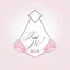 Placeholder: Create a logo with the name Deniz Boutique, inspired by diamond dresses, with the symbol of the dress, baby pink