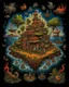 Placeholder: Ornate Pirate Island, T-shirt Art, Black background, Art by John Wilhelm, Robert Williams, Todd Schorr, Alex Alemany