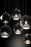 Placeholder: set of ceiling industrial lamps shaped as bath bubbles with different sizes the cable that takes them to the ceiling has knots