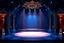 Placeholder: image of a Royal stage with 3d fractal base decoration with large dance area in dark blue teme
