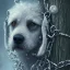 Placeholder: close up of sad, abandoned, miserable dog chained to a tree, robed Grim Reaper standing nearby, winter, house, 8k resolution, high-quality, fine-detail, iridescent, intricate, digital art, detailed matte, volumetric lighting, illustration, 3D octane render, brian froud, howard lyon, selina french, anna dittmann, annie stokes, lisa parker, greg rutowski