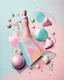 Placeholder: abstract cosmetic dab and shapes in pastel colors