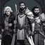 Placeholder: Gay couple Oscar Isaac druid/warlock/necromancer and Paul Rudd rogue/paladin, Dungeon and Dragon style, fantasy, Modern comic style, concept art, gachi game style