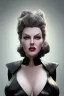 Placeholder: Lana Turner as evil queen in black leather, leather, busty, cleavage, angry, stern look. character design by cory loftis, fenghua zhong, ryohei hase, ismail inceoglu and ruan jia. unreal engine 5, artistic lighting, highly detailed, photorealistic, fantasy