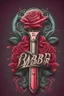 Placeholder: rose mit rasiermesser, haarschneidemaschine und diamant über schriftzug,firmenlogo für friseur barber, name soll SAMO THE BARBER sein, high quality, logo, graffitidesign, symmetrisch, 4k, retro, gentleman