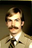 Placeholder: Young Jeffrey Dahmer in sheriff uniform with a mustache