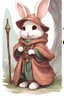 Placeholder: Cute bunny floppy ears adventurer wizard robe dnd art realism