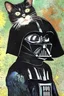 Placeholder: portrait of a cat with a darth vader costume by van gogh 4k detailed