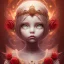 Placeholder: toddler, epic dark queen,tears, majestic, ominous, fire, fiery red roses background, intricate, masterpiece, expert, insanely detailed, 4k resolution, retroanime style, cute big circular reflective eyes, cinematic smooth, intricate detail , soft smooth lighting, soft pastel colors, painted Rena