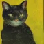 Placeholder: Portrait of a cat by Van Gogh