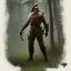 Placeholder: franz frazetta styl,elf hunter in the forest clearing