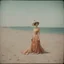 Placeholder: Sunny day, autochrome, countess la castiglione on the beach