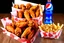 Placeholder: Sizzler Wings Bucket, 25pcs Sizzler southern Fried Crispy Wings, hot fries in 4 white packets, 1.5ltr pepsi bottle just as in UK... wings are hot and spicy, fried...Deliciously looking. All items in one fram and should not be cropped