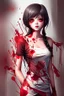 Placeholder: Popular art: girl and blood