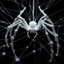 Placeholder: 2d yarn and string art, minimalism, macro perspective of white spider made entirely out of white string, dark negative space, extreme contrast, concept art, stunning, dramatic, intricate details, string textures, white string web