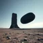 Placeholder: Photograph of a wasteland, giant and odd black object rises from the earth, details of the ground very accentuated, brutalist style, people, skyline far away, shot on hasselblad h6d400c --ar 85:128 --v 6.0, minimaximalist, detailed, 8k, deep 3d field