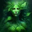 Placeholder: mystical powerful greenish botanical woman