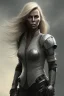 Placeholder: Charlize Theron ,fly hair, mist around, highly realistic, highly detailed, gangsta armor, mist around, smoke