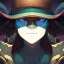 Placeholder: Clear focus, High resolution, Alien Queen, beautiful face, close up, Gunslinger, Cowboy, cowboy hat, serious face,