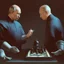 Placeholder: Putin, President Xi Of China And Joe Biden Play Chess With A Pigeon,Ufo And Atomic Bomb Mushroom Cloud,Complex Surgical Instruments Intermixed With A Newborn Boy,Minimalism,Painting By Adrian Ghenie,Rene Magritte,Pablo Picasso,Michelangelo,Salvador Dali,Lucian Freud