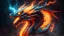 Placeholder: fire spirit ghost dragon and smoked background elemental flames lightning lights luminance colorful futuristic steampunk cyberpunk style