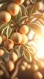 Placeholder: Orange tree closeup, light reflection, pastel colors, pink and green, hd, detailed, full 4k resolution