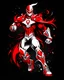 Placeholder: Dragman art illustration black background red and white color full body