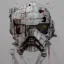 Placeholder: photorealistic at-at pilot helmet with weathered painting , illustration on coarse canvas by <agnes cecile> and <Yoji Shinkawa>, ornate and intricate details , soft smooth lighting, ultra detailed concept art,