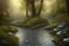 Placeholder:  winding stone path lit river