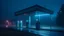 Placeholder: Ethereal gas station at blue hour, bathed in the soft glow of twilight, with an old neon sign flickering, surrounded by mist-shrouded fields and a lone figure standing near the pumps, capturing a sense of mystery and solitude