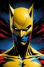 Placeholder: Catman, comic style artwork, dark yellow, black, red and blue, calm