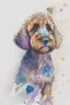 Placeholder: abstract watercolour of a cockapoo dog’s head